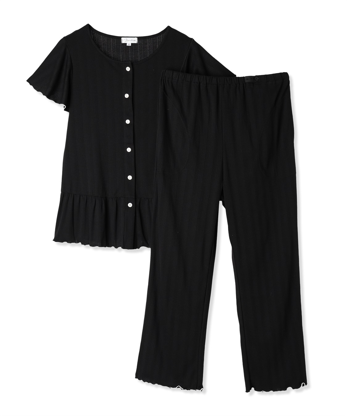 Rosemadame 配色メロウフリル パターンメッシュパジャマ(産前・産後対応 マタニティ＆授乳服 ルームウェア 上下セット)_variation_2