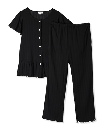 Rosemadame 配色メロウフリル パターンメッシュパジャマ(産前・産後対応 マタニティ＆授乳服 ルームウェア 上下セット)_variationthumb_2