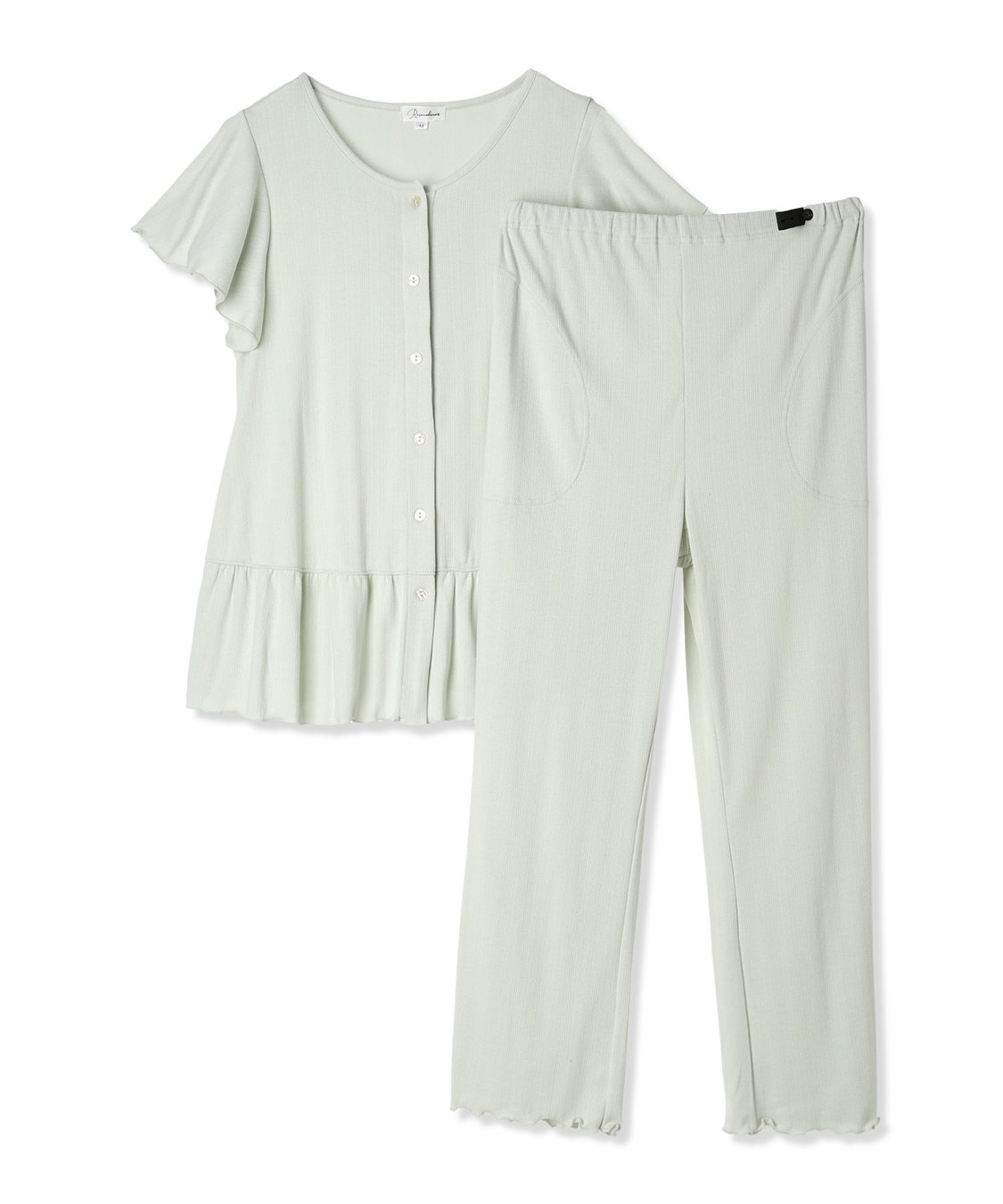 Rosemadame 配色メロウフリル パターンメッシュパジャマ(産前・産後対応 マタニティ＆授乳服 ルームウェア 上下セット)_variation_3