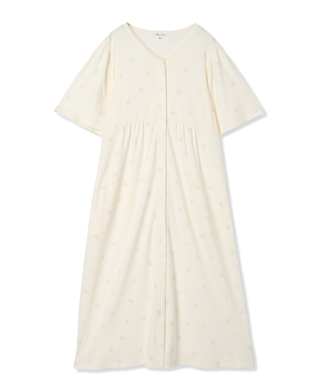 Rosemadame 無地・フルーツプリントネグリジェ/ワンピースパジャマ（マタニティ/授乳服）授乳口付き 授乳楽々 妊婦服 産前・産後対応_variation_1