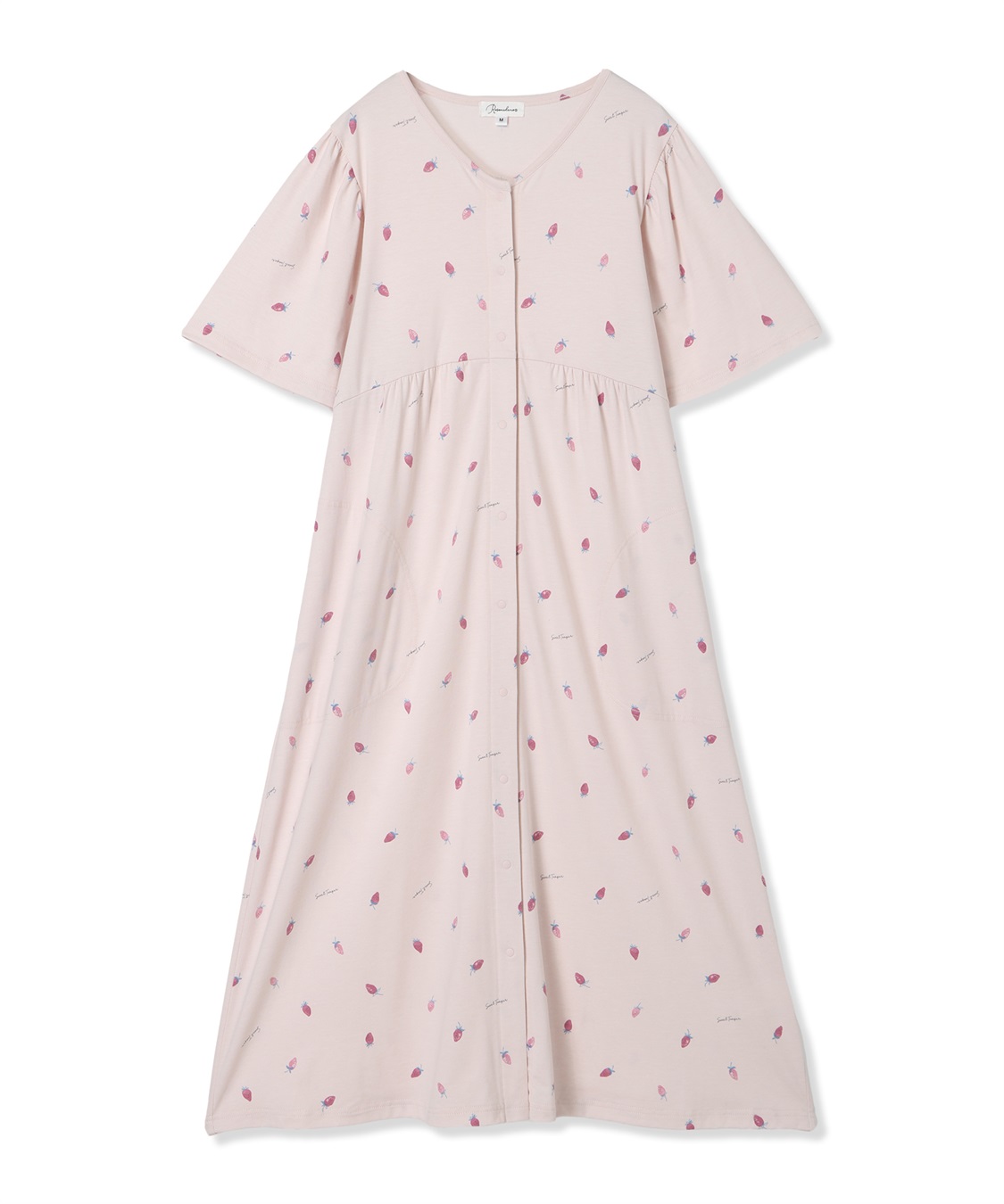 Rosemadame 無地・フルーツプリントネグリジェ/ワンピースパジャマ（マタニティ/授乳服）授乳口付き 授乳楽々 妊婦服 産前・産後対応_variation_2