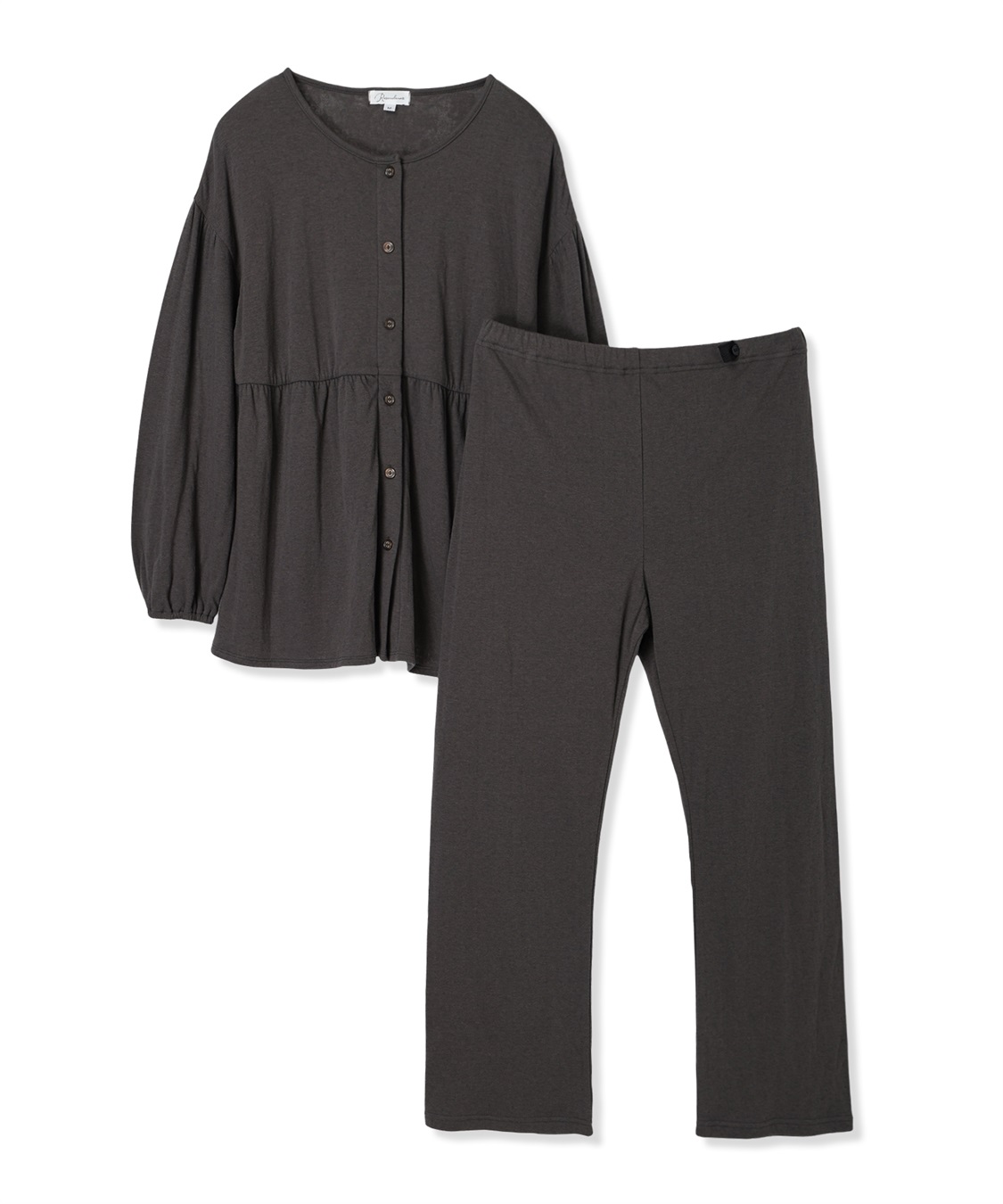 Rosemadame 接結ダブルガーゼ無地・ストライプパジャマ/ルームウェア/上下セット(産前・産後対応 マタニティ＆授乳服)_variation_2