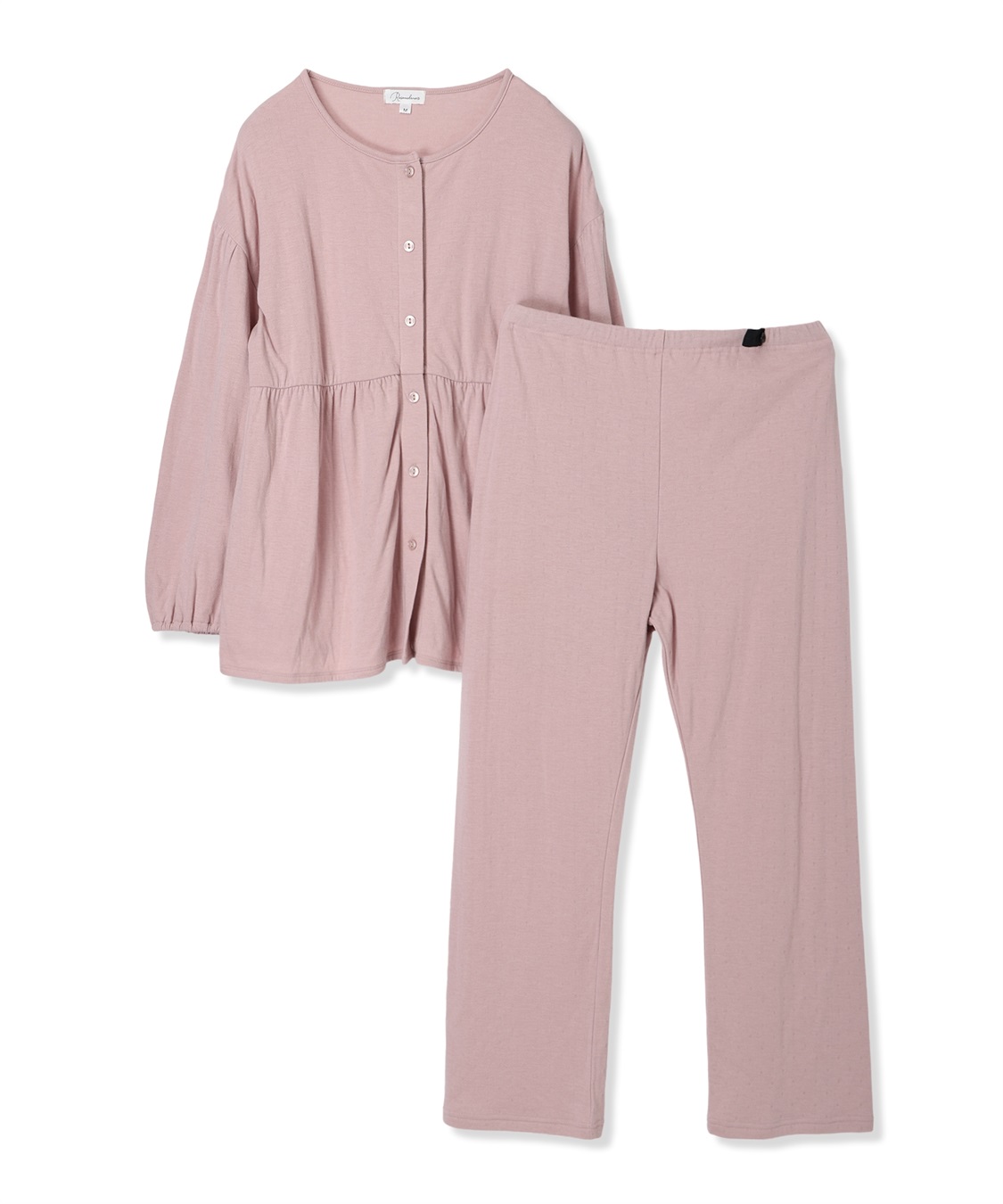 Rosemadame 接結ダブルガーゼ無地・ストライプパジャマ/ルームウェア/上下セット(産前・産後対応 マタニティ＆授乳服)_variation_3