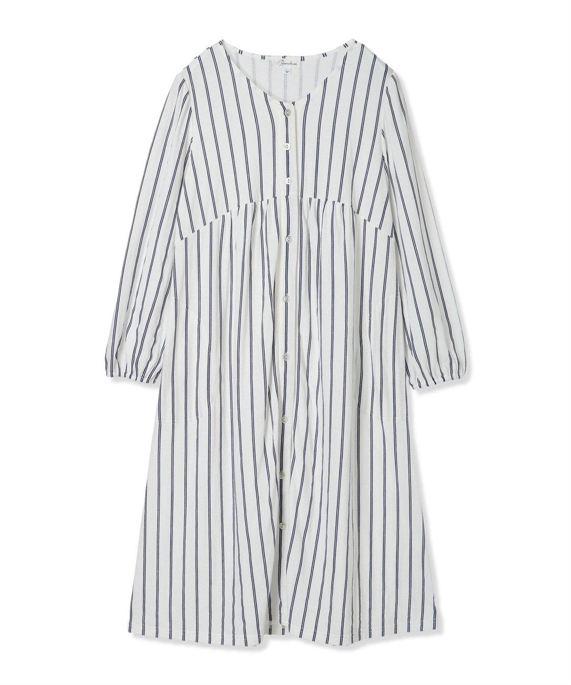 Rosemadame 接結ダブルガーゼ無地・ストライプネグリジェ/ワンピースパジャマ/ルームウェア（マタニティ/授乳服）授乳楽々 妊婦服 産前・産後対応_variation_1