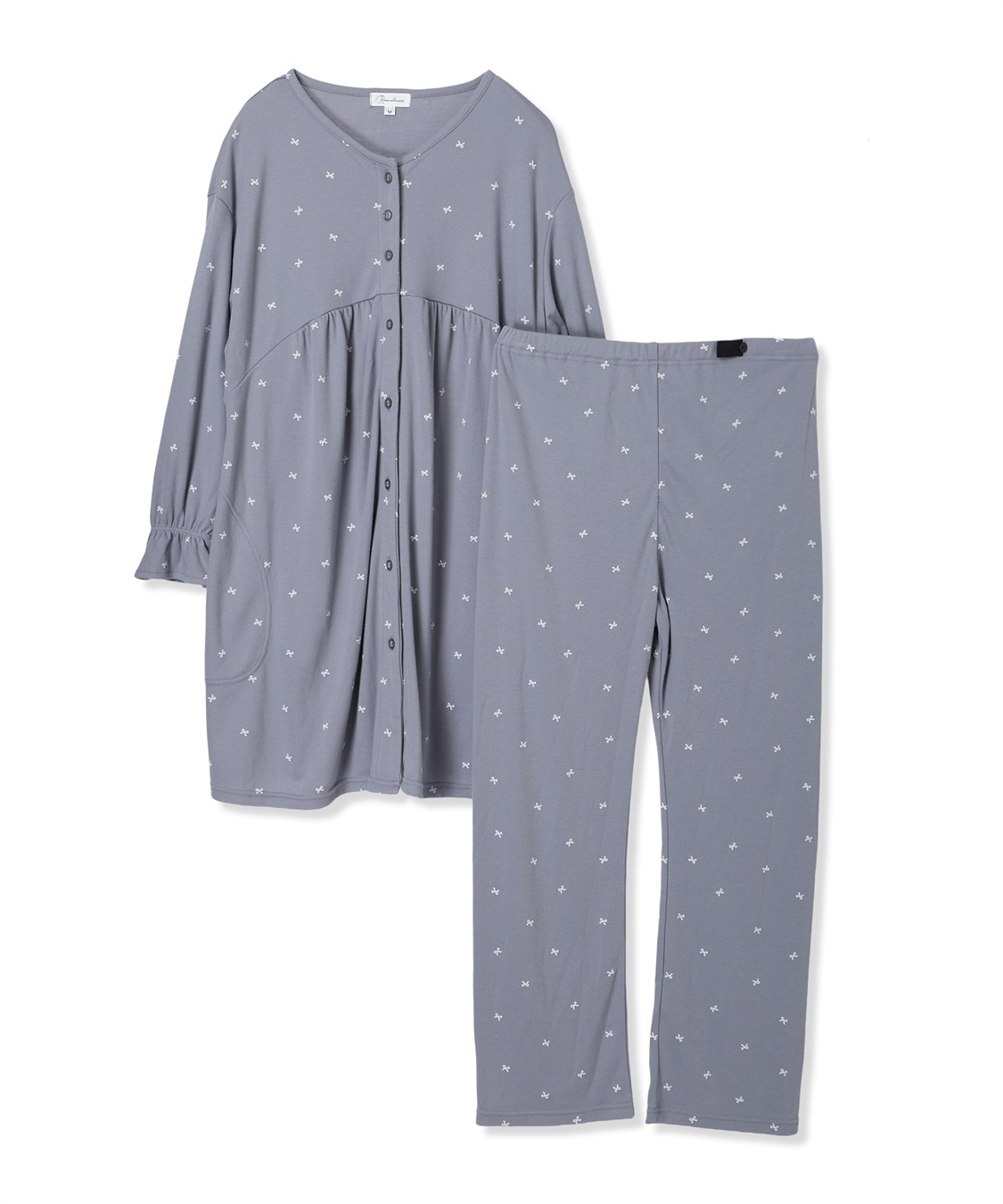 Rosemadame スムースリボンプリントパジャマ/ワンピースパジャマ/ルームウェア（マタニティ/授乳服）授乳楽々 妊婦服 産前・産後対応_variation_3