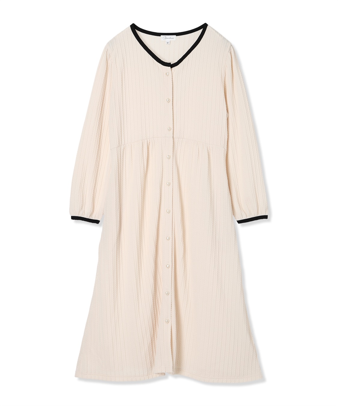 Rosemadame ポコポコジャガードバイカラーネグリジェ/ワンピースパジャマ/ルームウェア（マタニティ/授乳服）授乳楽々 妊婦服 産前・産後対応_variation_1