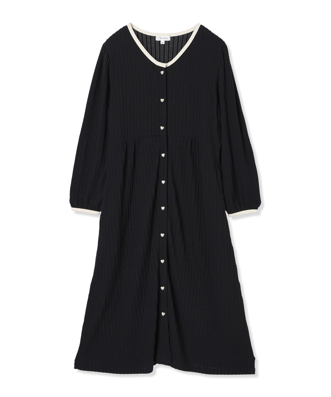 Rosemadame ポコポコジャガードバイカラーネグリジェ/ワンピースパジャマ/ルームウェア（マタニティ/授乳服）授乳楽々 妊婦服 産前・産後対応_variation_2