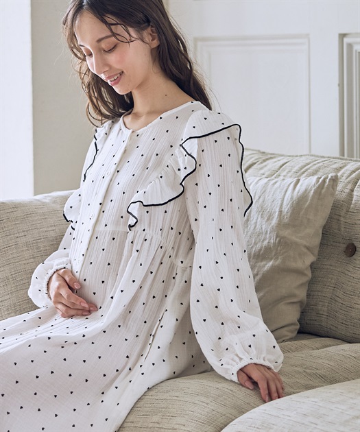 レトロフラワーネグリジェ/ワンピースパジャマ/ルームウェア