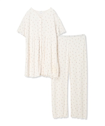 Rosemadame ワッフル風アイス柄パジャマ/マタニティパジャマ（マタニティ/授乳服）上下セット 授乳口付き 授乳楽々 妊婦服 産前・産後対応_variationthumb_1