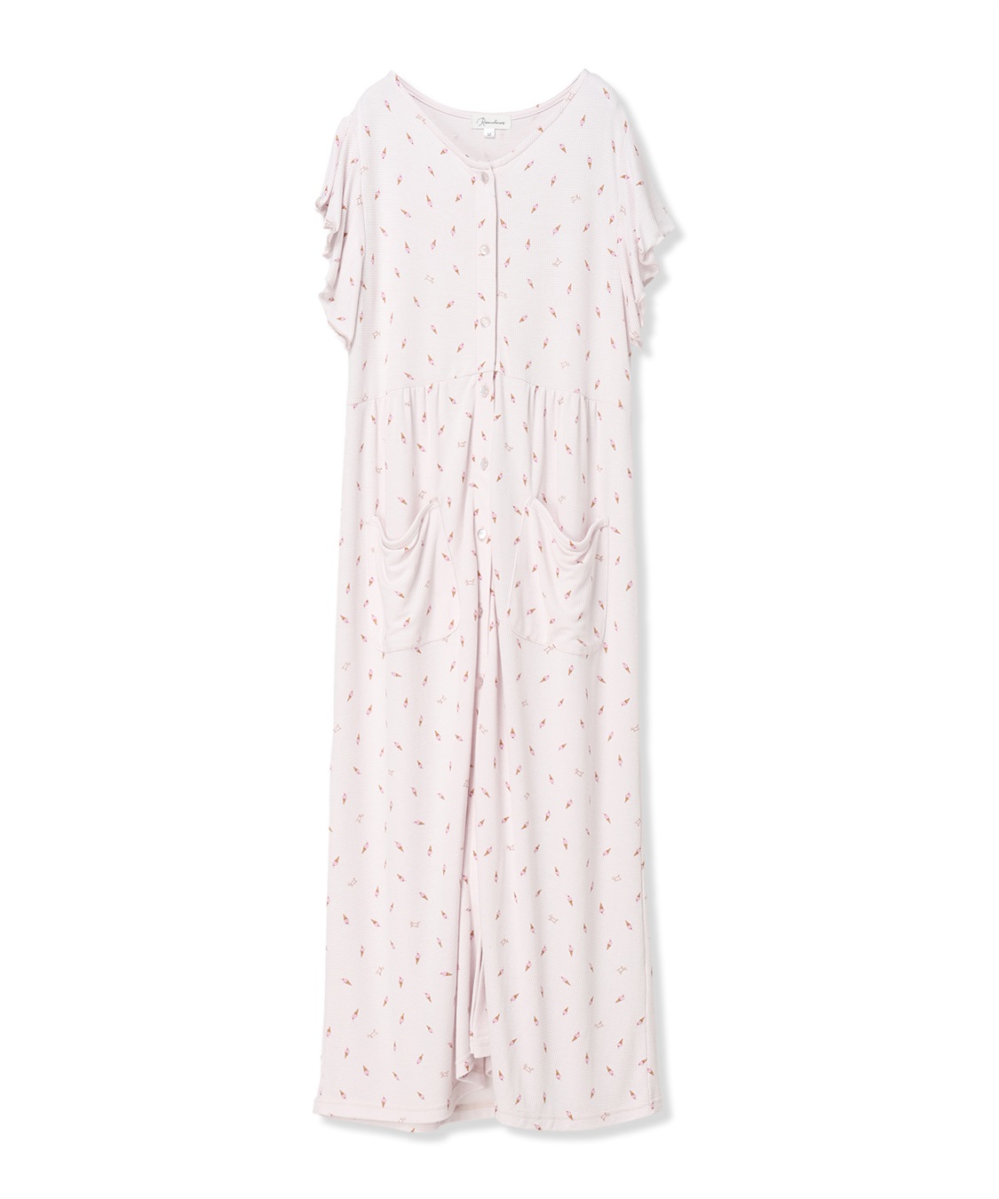 Rosemadame ワッフル風アイス柄ネグリジェ/ワンピースパジャマ/マタニティパジャマ（マタニティ/授乳服）上下セット 授乳口付き 授乳楽々 妊婦服 産前・産後対応_variation_2