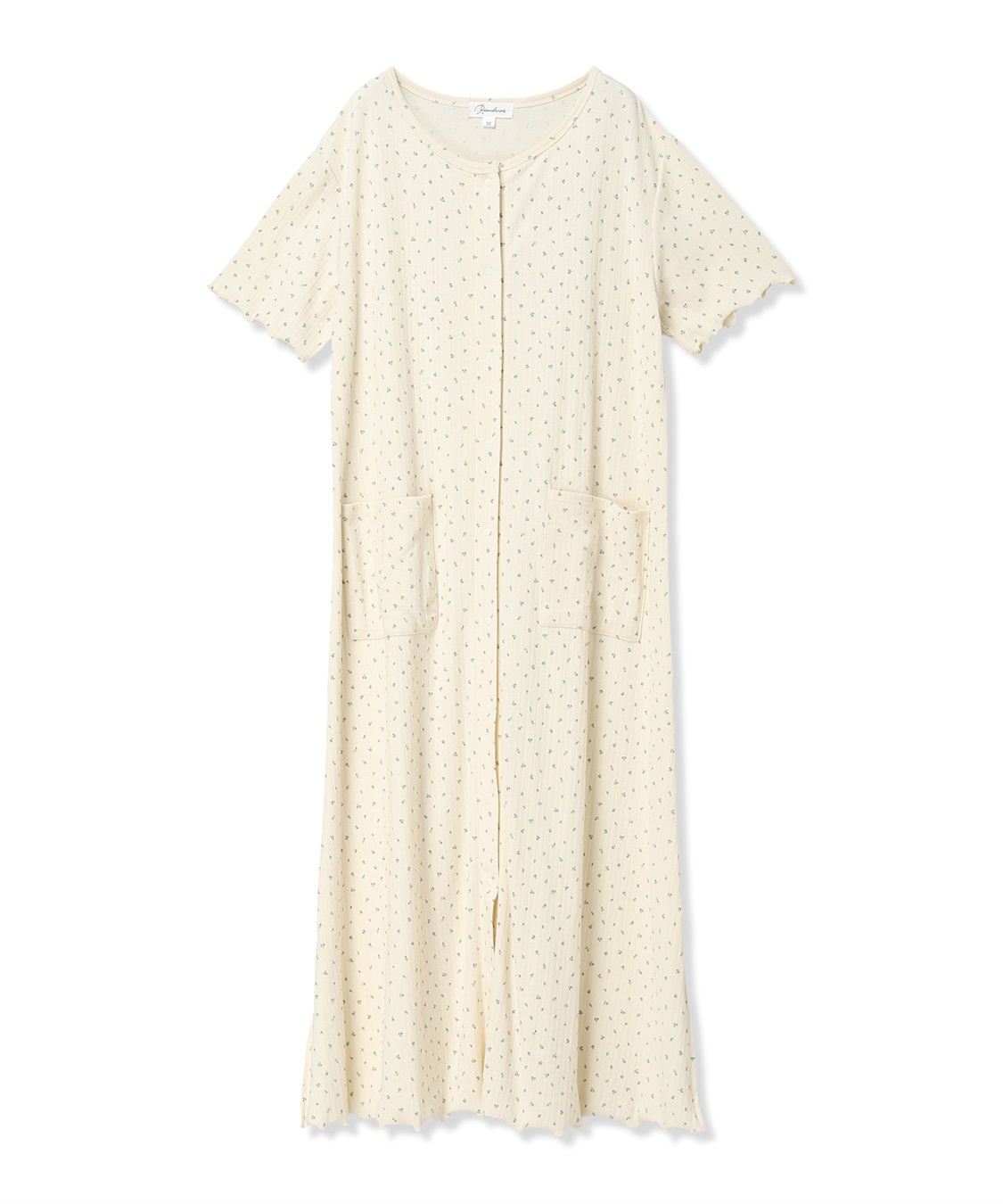 Rosemadame パターンメッシュ小花柄ネグリジェ/ワンピースパジャマ/マタニティパジャマ（マタニティ/授乳服）上下セット 授乳口付き 授乳楽々 妊婦服 産前・産後対応_variation_1