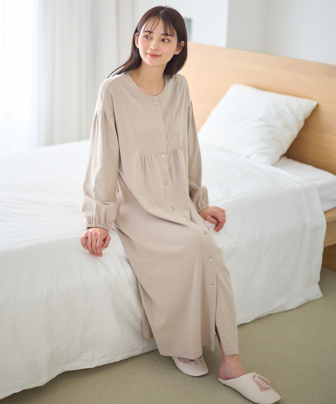 Rosemadame フライスネグリジェ/ワンピースパジャマ/ルームウェア（マタニティ/授乳服）授乳楽々 妊婦服 産前・産後対応_main