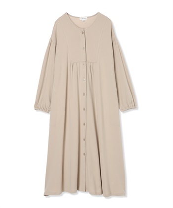 フライスネグリジェ/ワンピースパジャマ/ルームウェア（マタニティ/授乳服）授乳楽々 妊婦服 産前・産後対応(ベージュ-Ｍ)