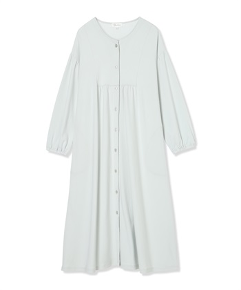 フライスネグリジェ/ワンピースパジャマ/ルームウェア（マタニティ/授乳服）授乳楽々 妊婦服 産前・産後対応(サックス-Ｍ)