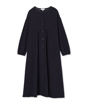 フライスネグリジェ/ワンピースパジャマ/ルームウェア（マタニティ/授乳服）授乳楽々 妊婦服 産前・産後対応(ネイビー-Ｍ)
