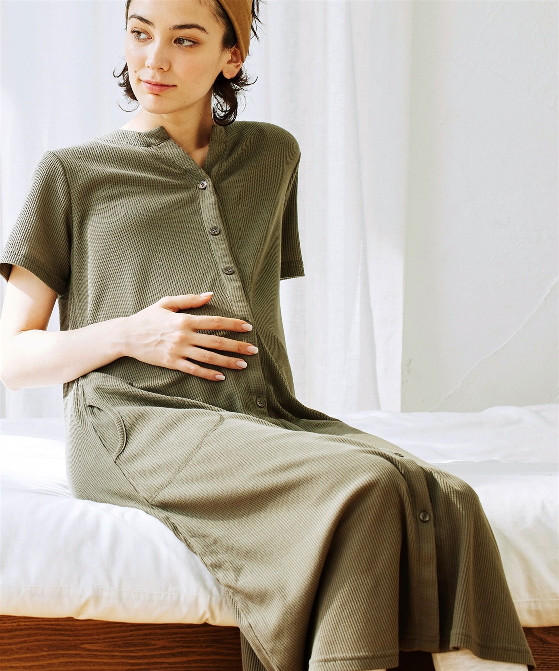 Rosemadame ワッフル&#215;天竺　らくらく授乳２WAY半袖パジャマ（マタニティ~産後）_main