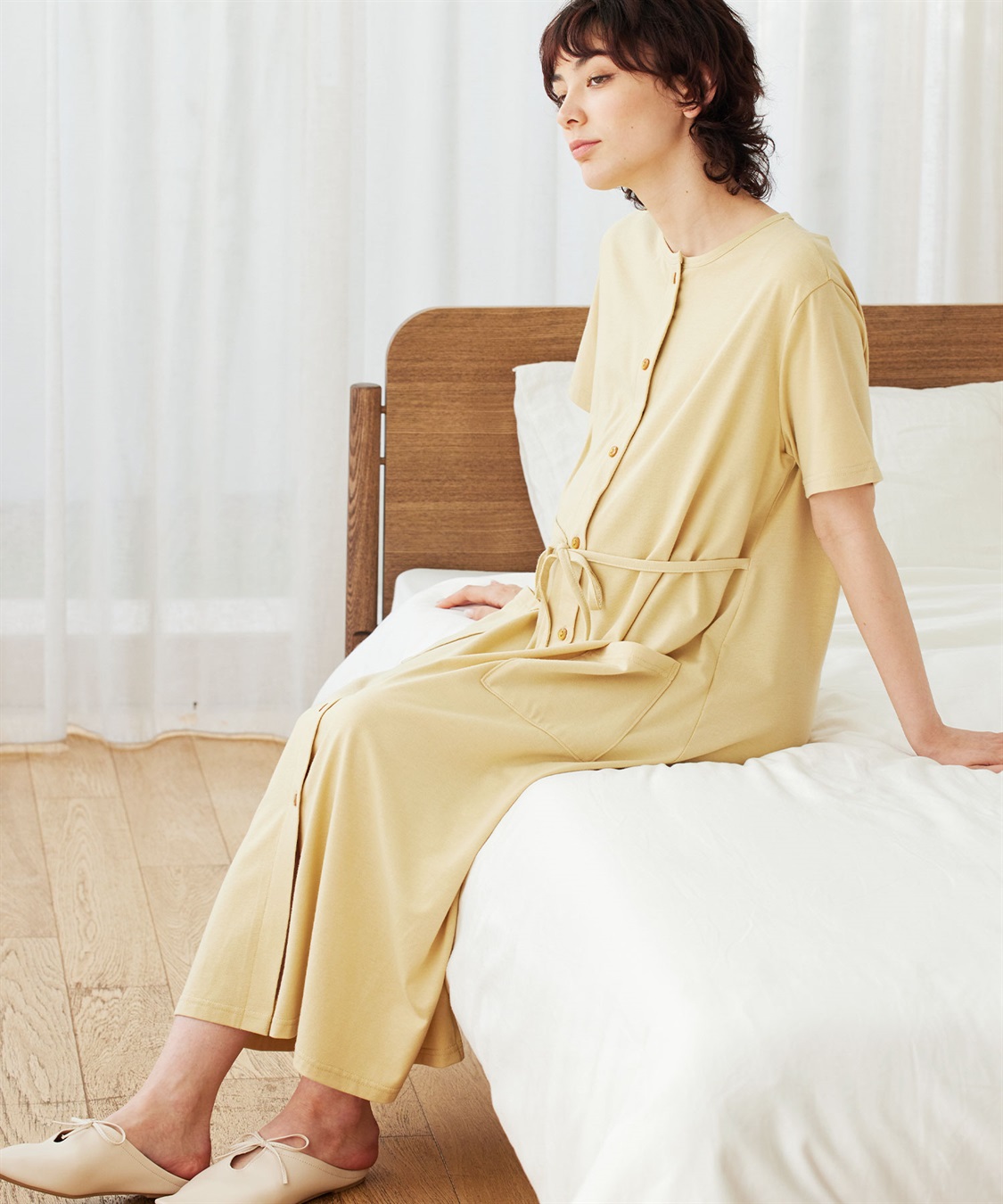 Rosemadame らくらく授乳コットン混半袖ベア天竺ルームワンピース（かけ違い防止スナップ・マタニティ&amp;授乳服）_variation_3