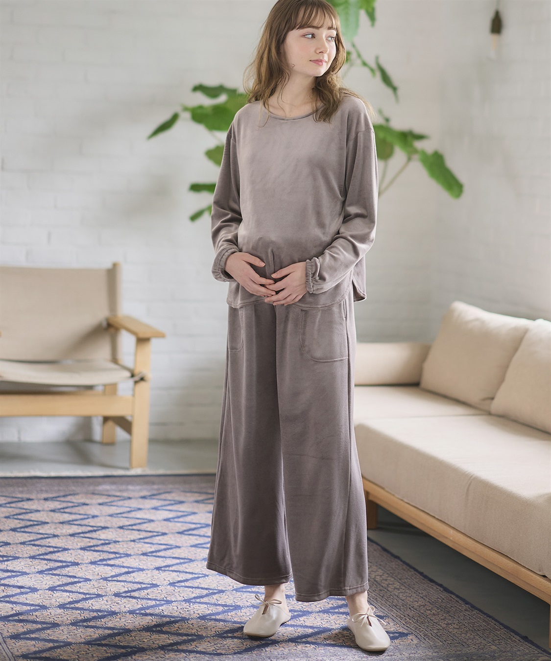 Rosemadame 【セット】ベロアルームウェア(産前・産後対応 マタニティ＆授乳服 パジャマ)_variation_1