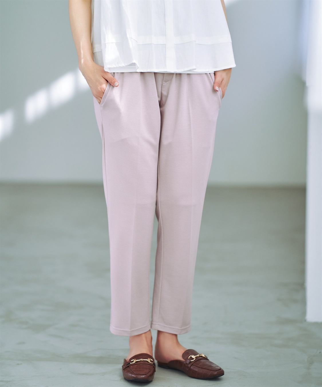 Rosemadame 接触冷感テーパードパンツ（マタニティ/授乳服）授乳楽々 妊婦服 産前・産後対応_variation_2