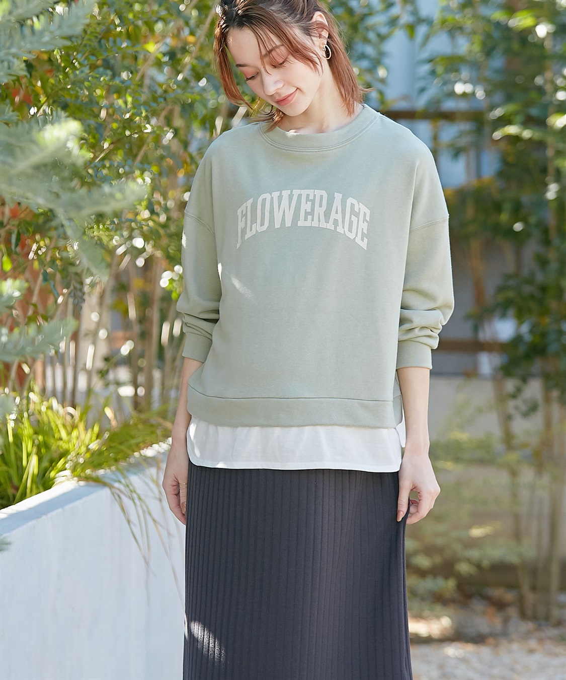 Rosemadame カレッジロゴプリント レイヤードワンピース　授乳口付き（マタニティ/授乳服）授乳楽々 妊婦服 産前・産後対応_variation_2