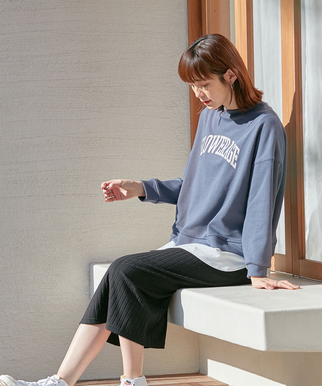 Rosemadame カレッジロゴプリント レイヤードワンピース　授乳口付き（マタニティ/授乳服）授乳楽々 妊婦服 産前・産後対応_variation_3