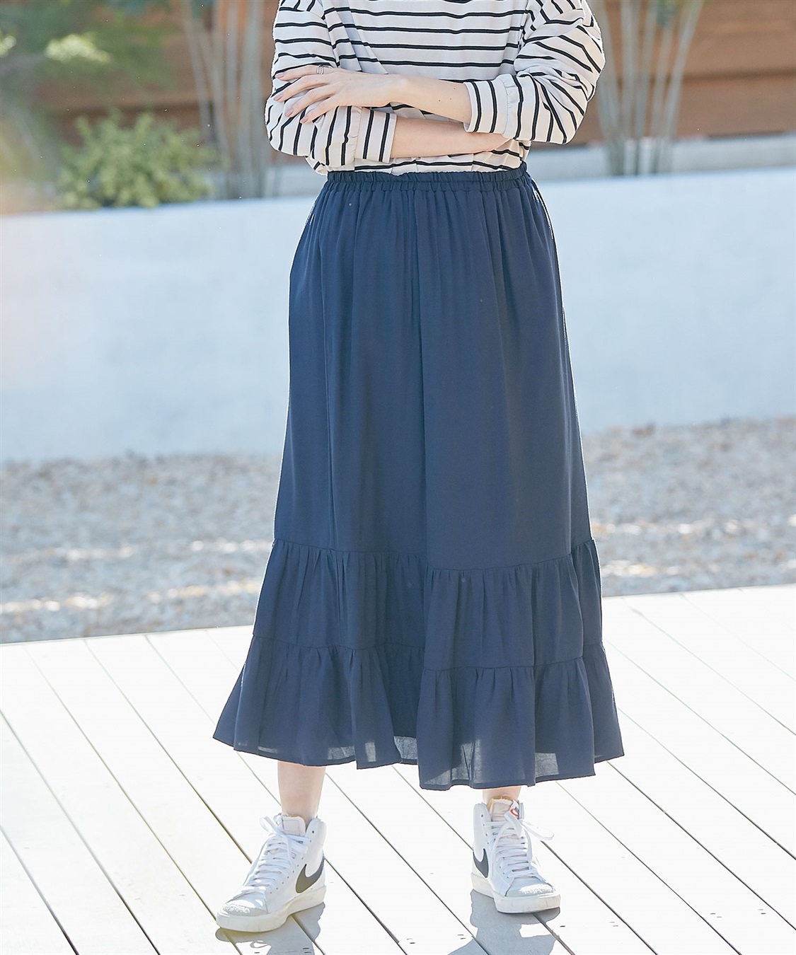 Rosemadame 産後も使える  ティアードスカート（マタニティ/授乳服）授乳楽々 妊婦服 産前・産後対応_variation_3