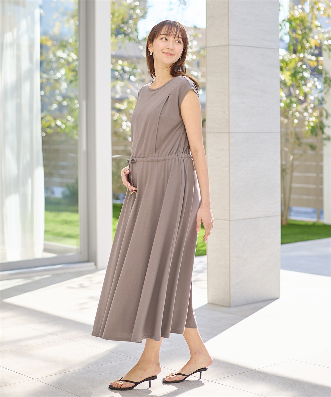 Rosemadame 汗染み防止加工ドロストワンピース （マタニティ&amp;授乳服）_variation_1