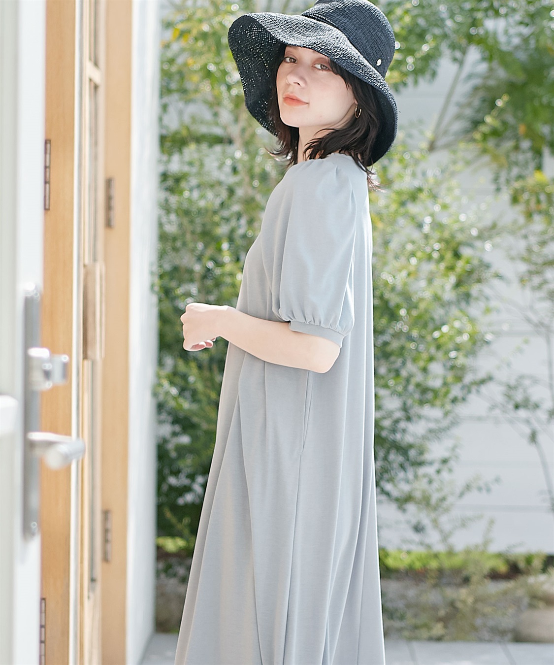 Rosemadame 汗染み防止加工ボリュームスリーブフレアワンピース（マタニティ&amp;授乳服）_variation_2