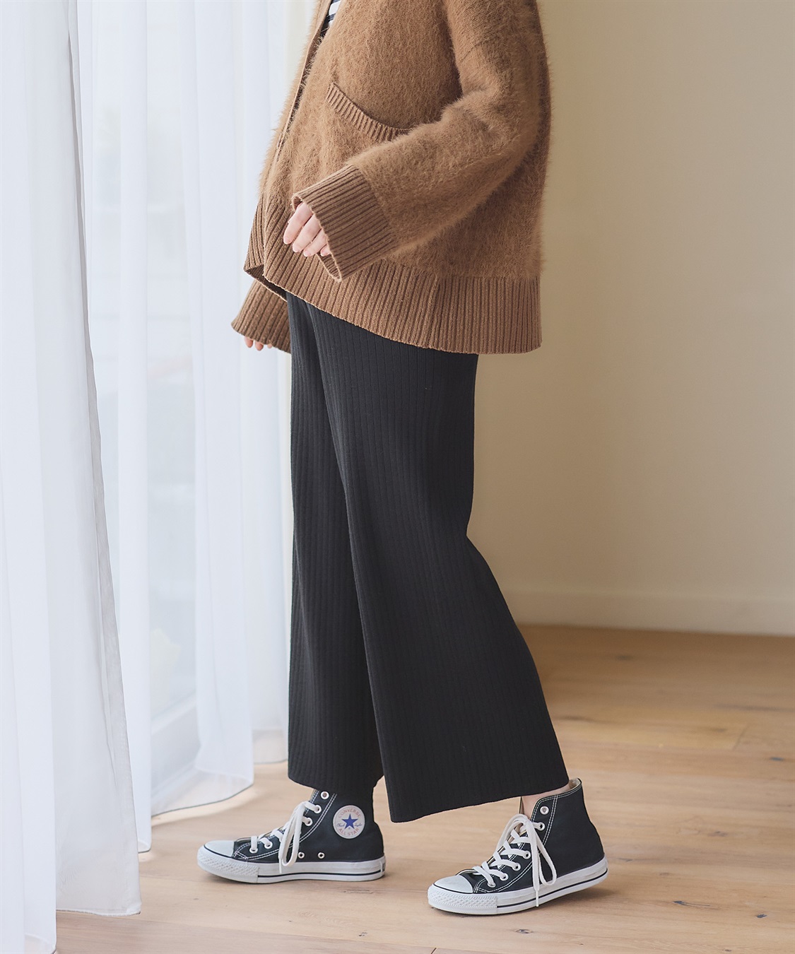 Rosemadame ニットリブワイドパンツ(マタニティ/妊婦服 産前・産後対応)_variation_2