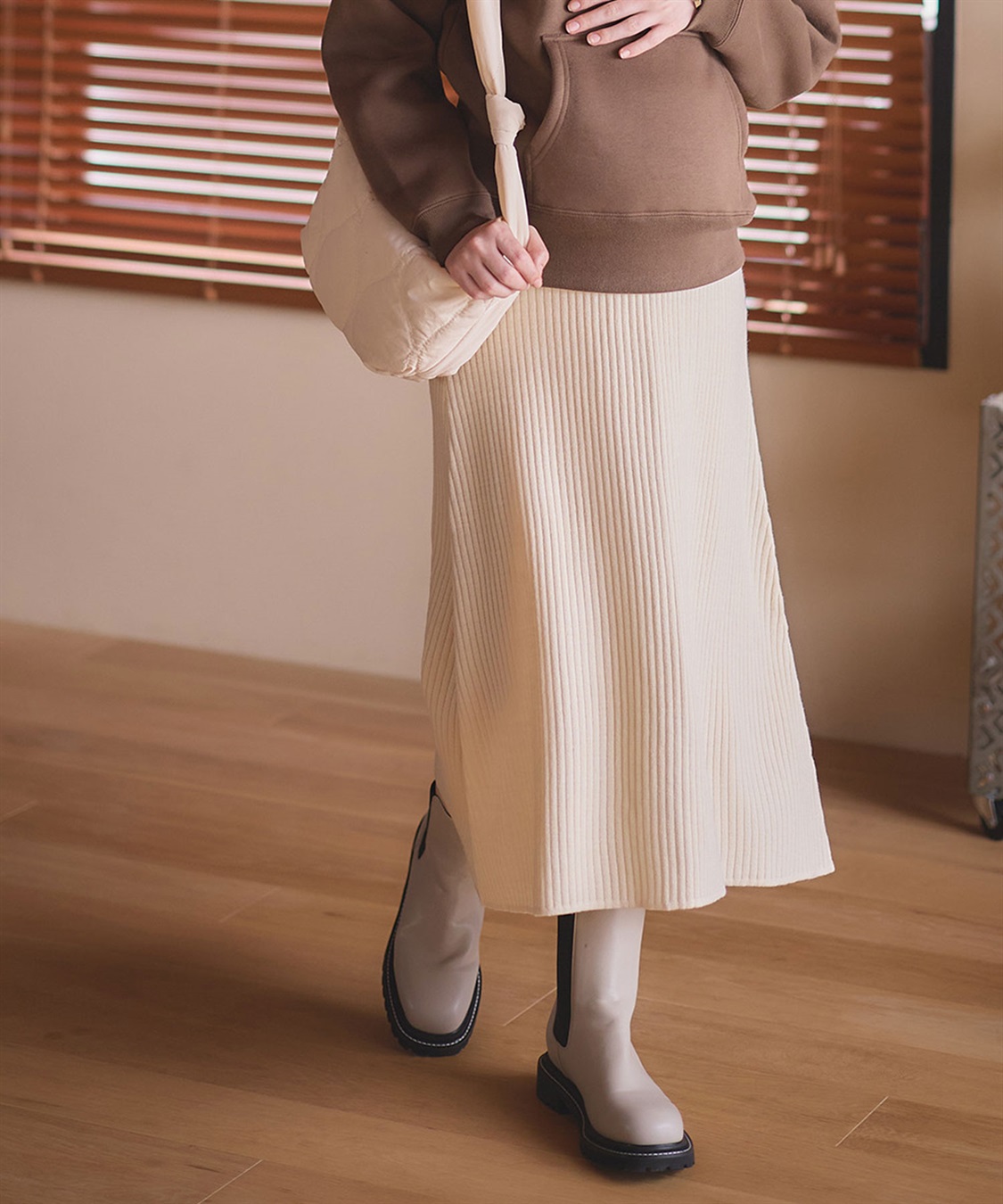 Rosemadame ニットリブフレアスカート(マタニティ/妊婦服 産前・産後対応)_variation_1