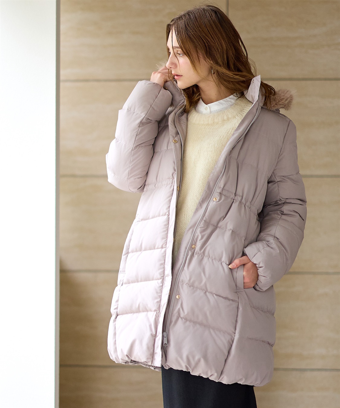 Rosemadame マットタフタダウンママコート＆ケープセット(マタニティ&amp;授乳服）妊婦服 産前・産後対応_variation_3