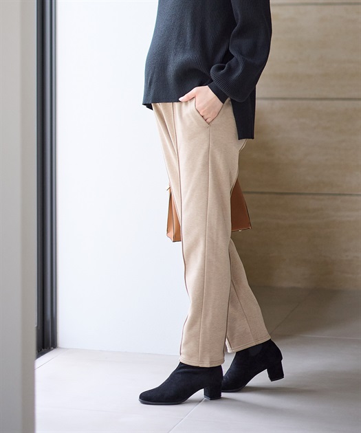 裏起毛らくちんテーパードパンツ(マタニティ/産前・産後対応
