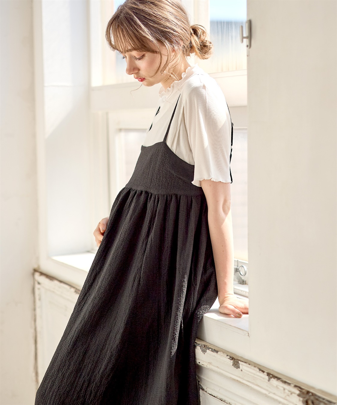 Rosemadame 【セットアイテム】エステルシャーリングキャミ マタニティワンピース×メロウリブカットソー_variation_2