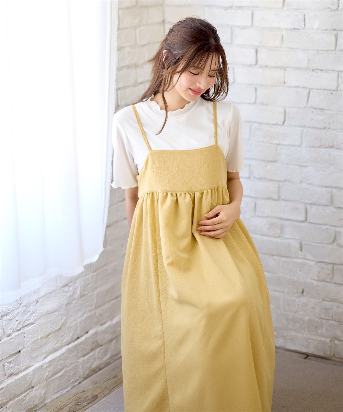 Rosemadame 【セットアイテム】エステルシャーリングキャミ マタニティワンピース×メロウリブカットソー_variation_3