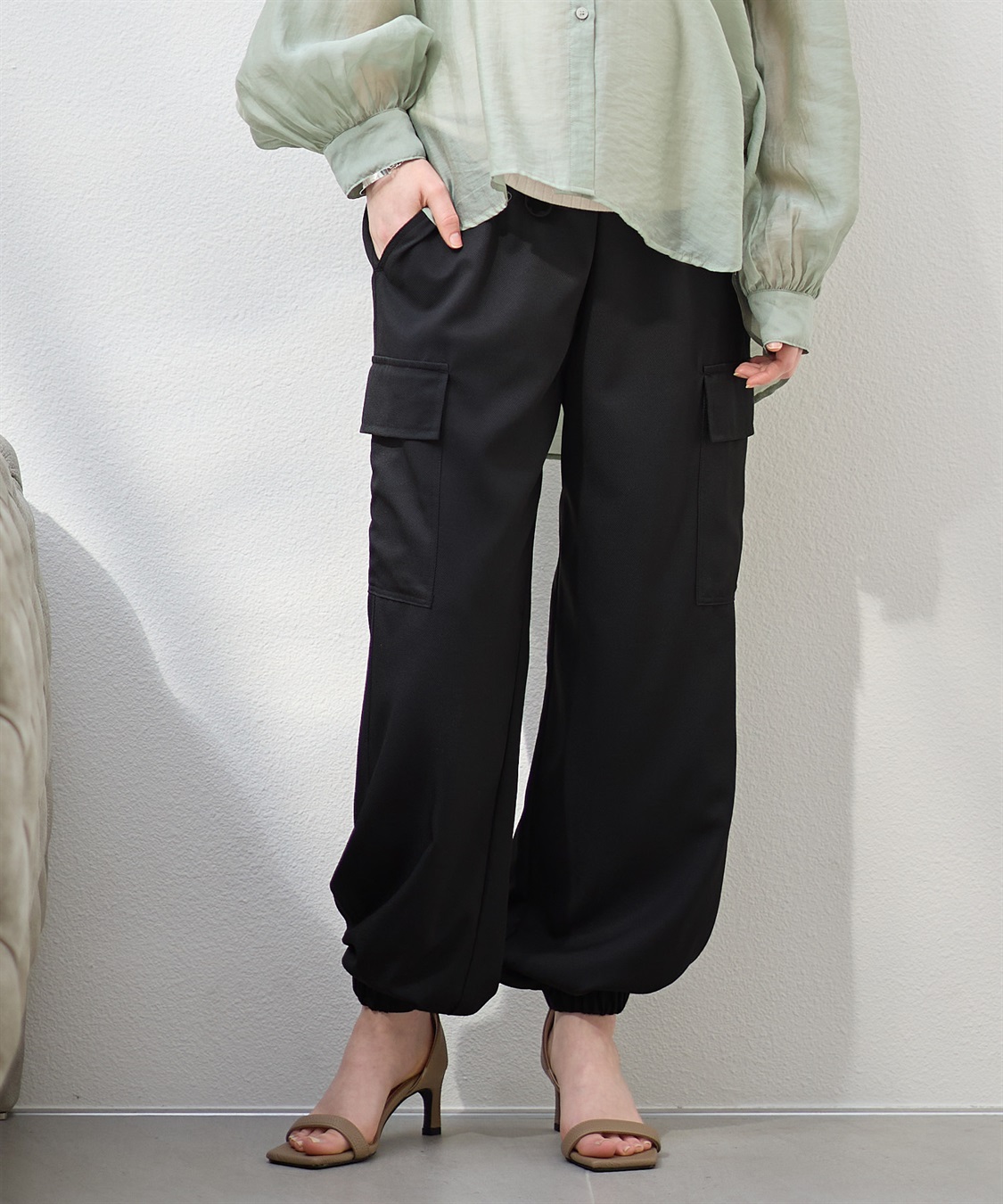 Rosemadame 【撥水加工】エステルツイルカーゴパンツ/ジョガーパンツ（マタニティ　産前・産後対応）_variation_1