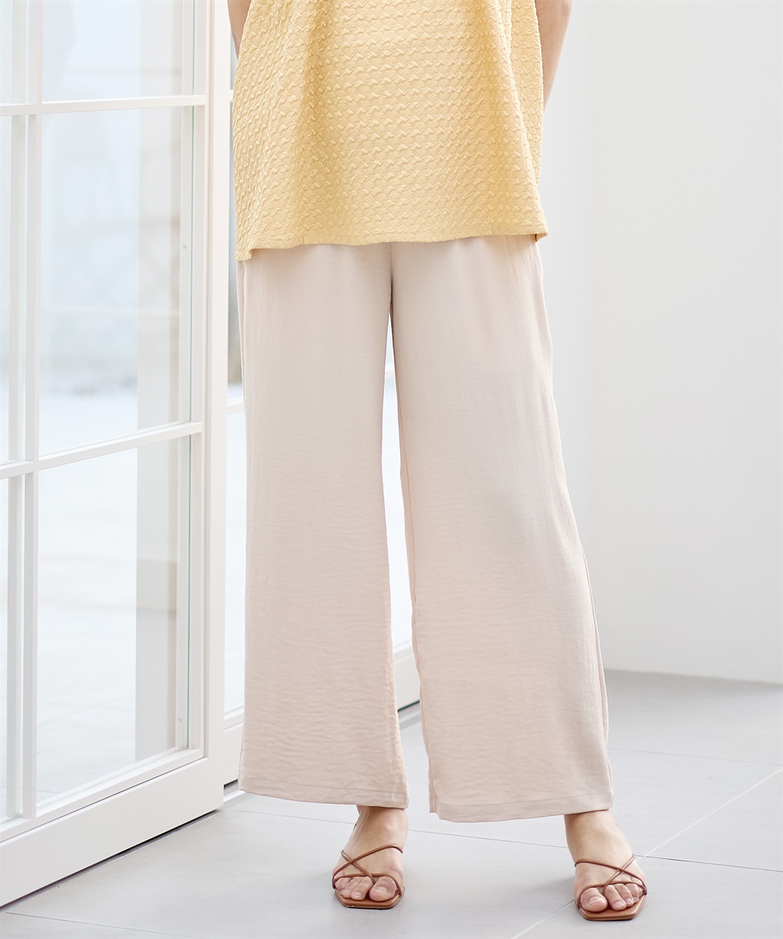 Rosemadame 【接触冷感】リネンライク ゆったりストレートパンツ（マタニティ　産前・産後対応）_variation_2