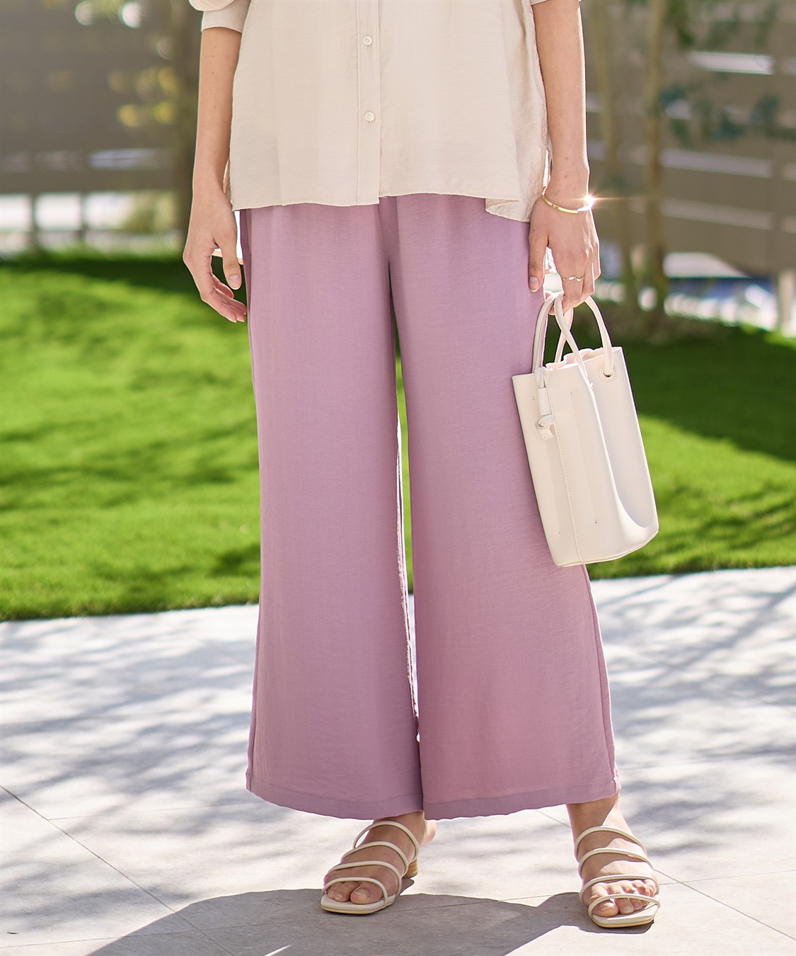 Rosemadame 【接触冷感】リネンライク ゆったりストレートパンツ（マタニティ　産前・産後対応）_variation_3