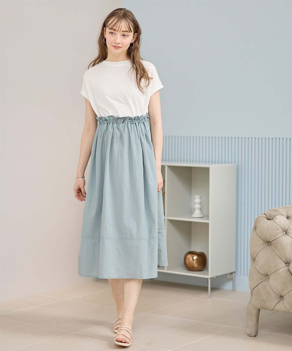 Rosemadame 【撥水加工】授乳がラクチン！ナイロンスカート ドッキングワンピ―ス（マタニティ/授乳服）授乳楽々 妊婦服 産前・産後対応_variation_3