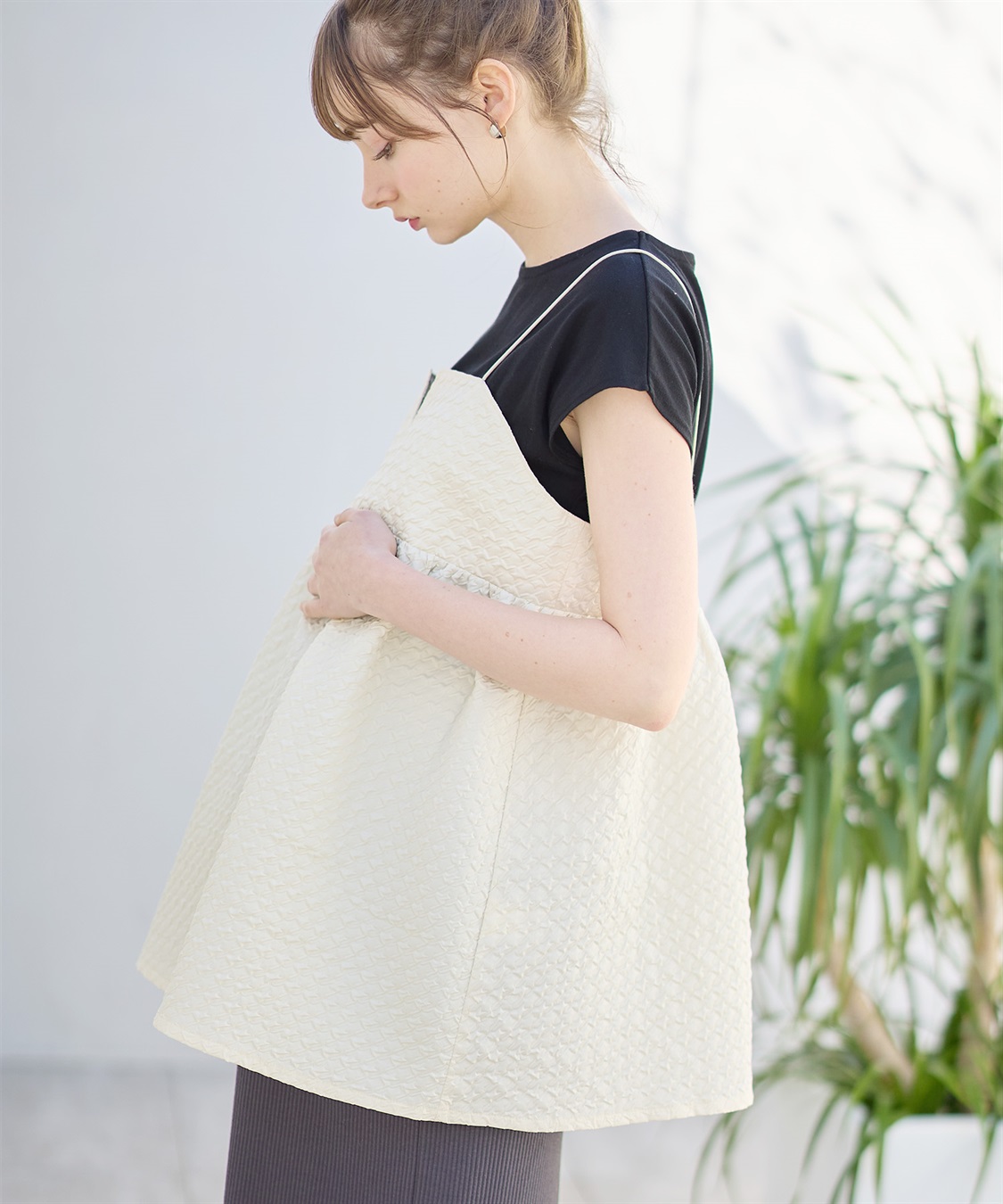 千鳥格子チュニック×トップスアンサンブル Rosemadame｜クロス
