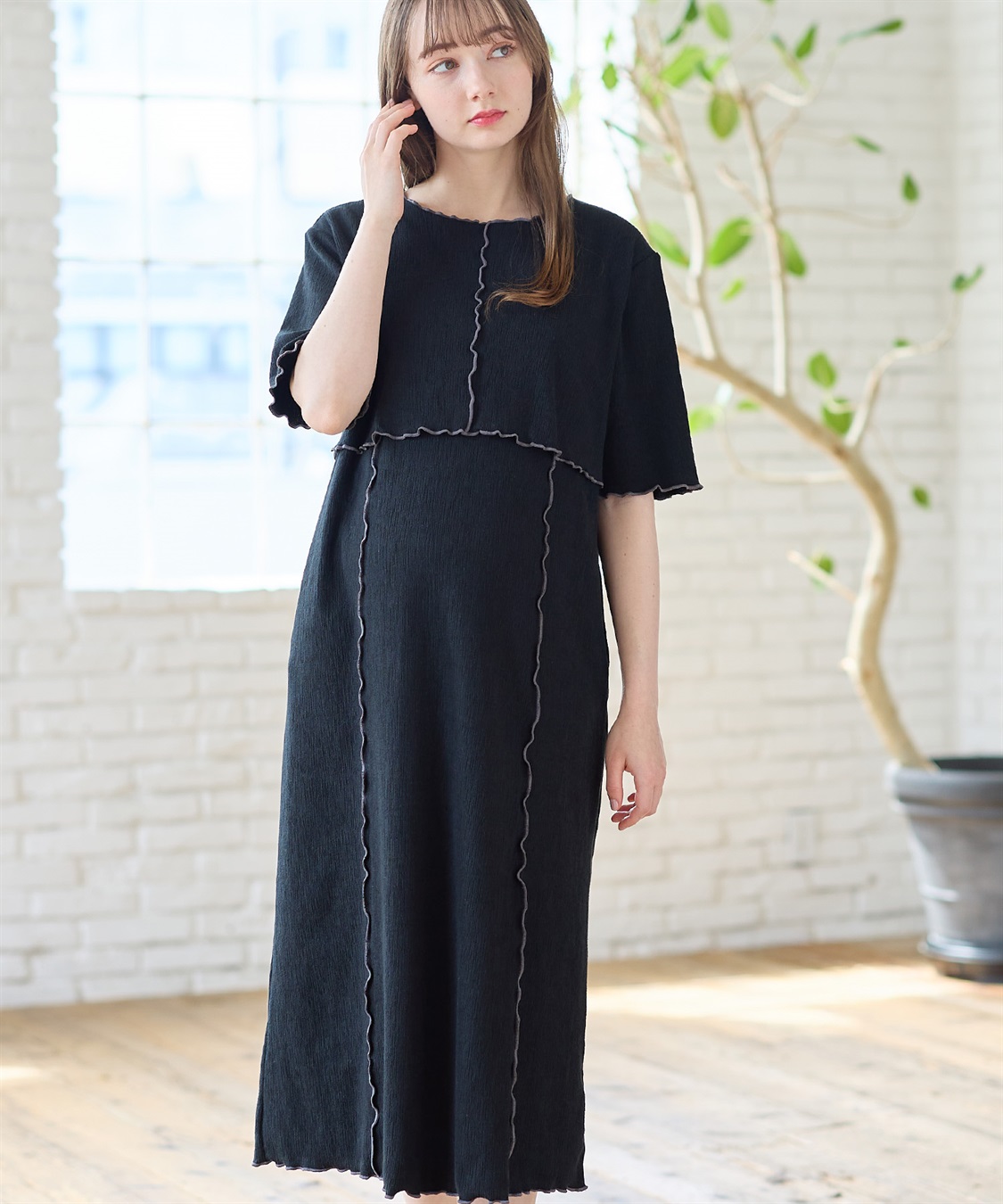 Rosemadame テレコメロウ ボーダーカットソーワンピース_variation_1