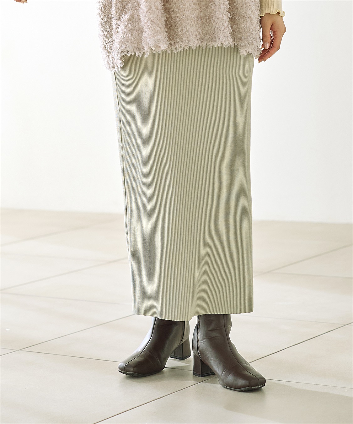 Rosemadame セルフカット リブナロースカート ロング（マタニティ~産後）妊婦服 産前・産後対応_variation_5