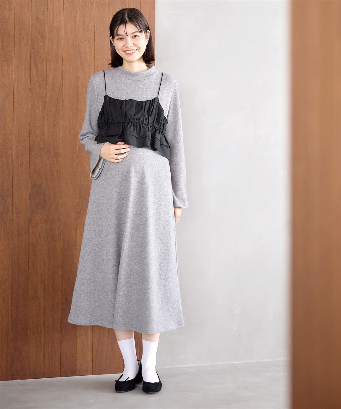 Rosemadame フレアスリーブあったかワンピース＆ビスチェセット_variation_1