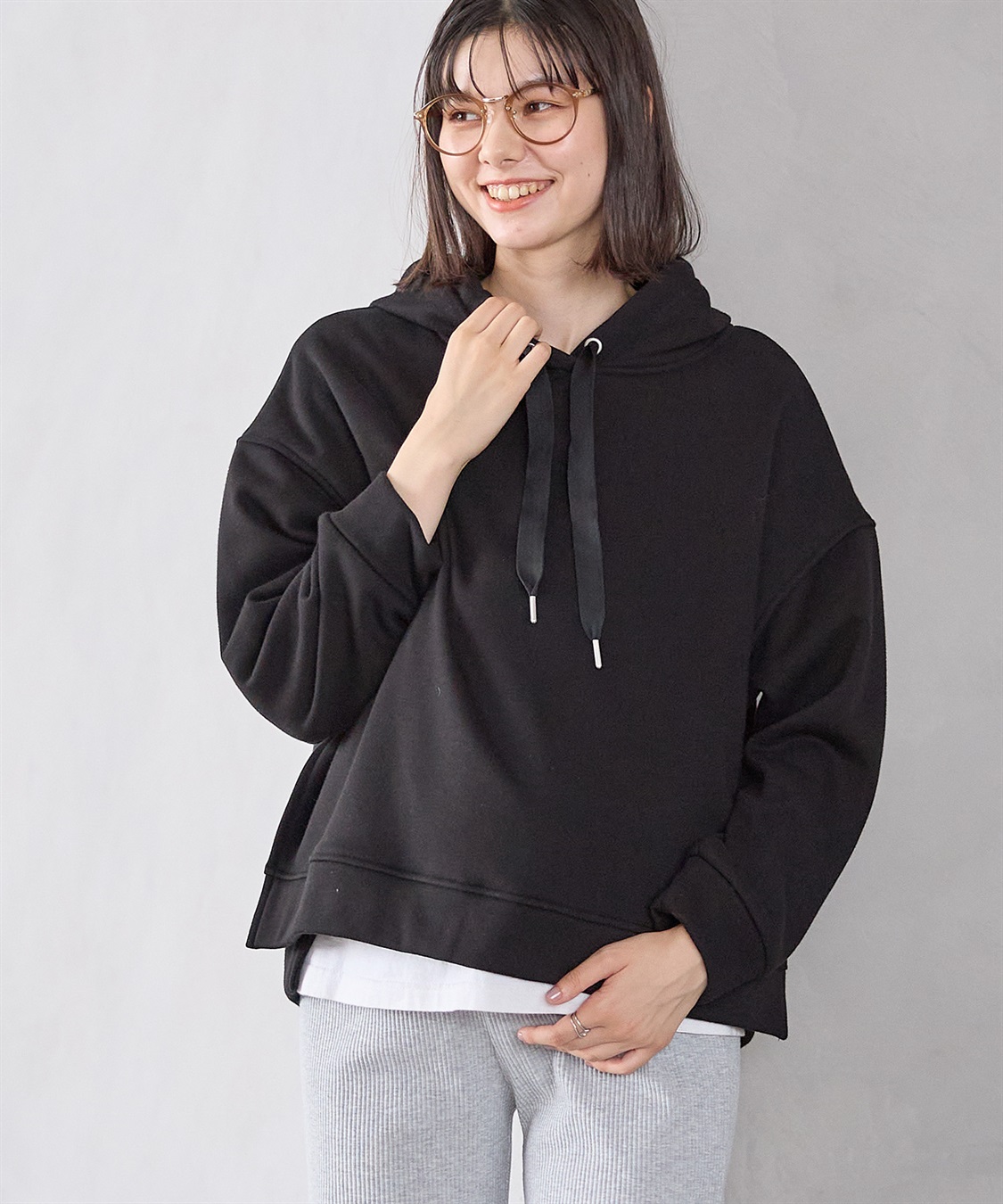 Rosemadame 裏シャギーボンディング授乳パーカー(マタニティ/授乳服）授乳口付き 授乳楽々 妊婦服 産前・産後対応_variation_1