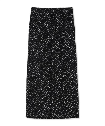 妊娠初期・産後もずーっとはけるプリーツスカート(ブラックｘホワイト.-Ｍ)