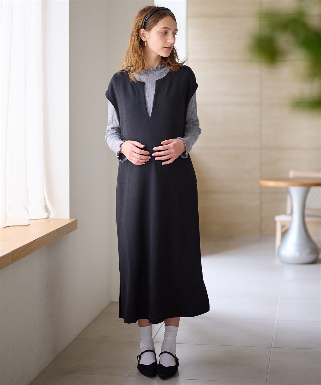 Rosemadame リブニットソー×ニットカルゼワンピースセット(マタニティ&amp;授乳服）妊婦服 産前・産後対応_main