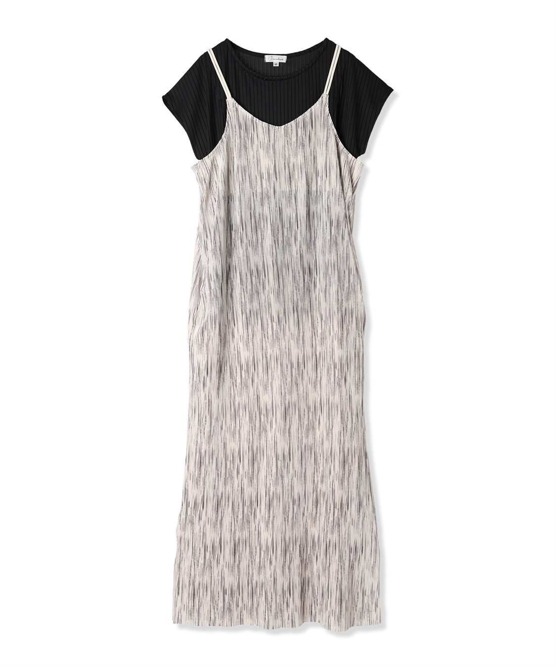 Rosemadame プリーツかすれプリントキャミワンピース&#215;カットソーセット(マタニティ&amp;授乳服）授乳口付き 授乳楽々 妊婦服 産前・産後対応_variation_1