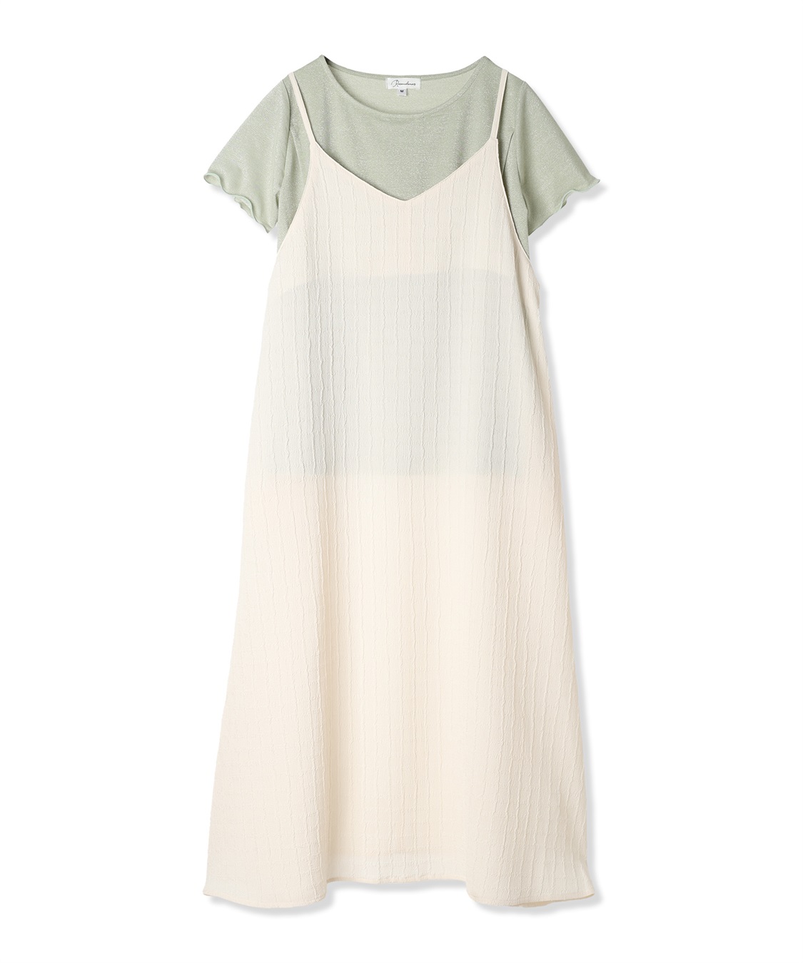 Rosemadame ジャガードチェックキャミワンピース&#215; ラメカットソーセット(マタニティ&amp;授乳服）授乳口付き 授乳楽々 妊婦服 産前・産後対応_variation_2