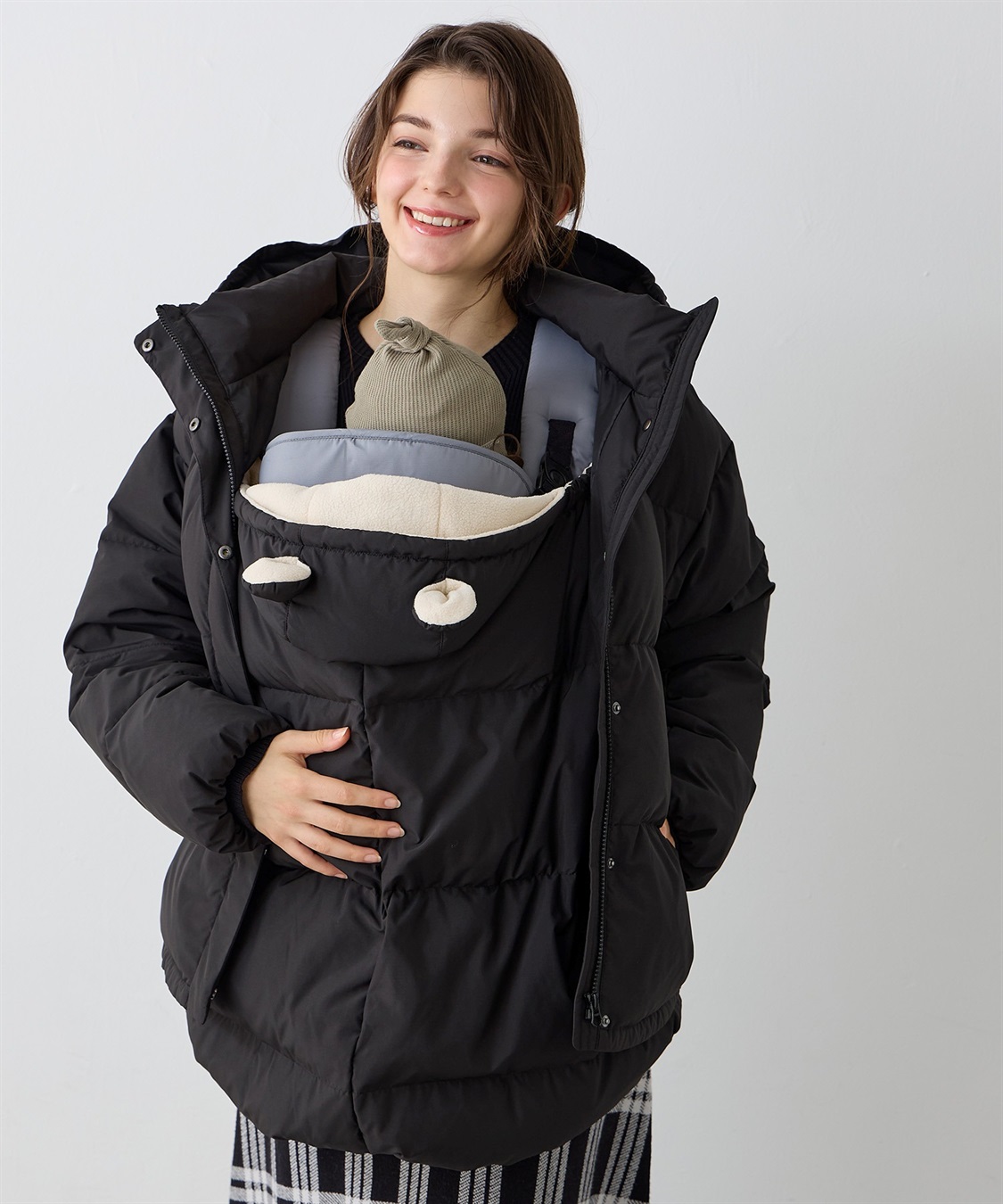 Rosemadame マットタフタダウンショートママコート＆ケープセット(マタニティ&amp;授乳服）妊婦服 産前・産後対応_main