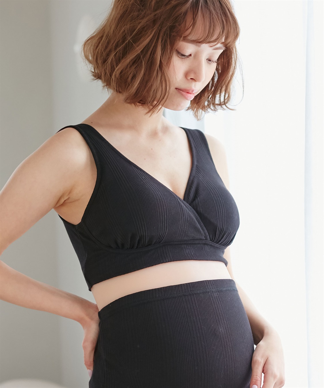 Rosemadame ランダムリブ美メイク授乳ブラ ナイトブラ 産前 産後 授乳 マタニティ ブラジャー_variation_1