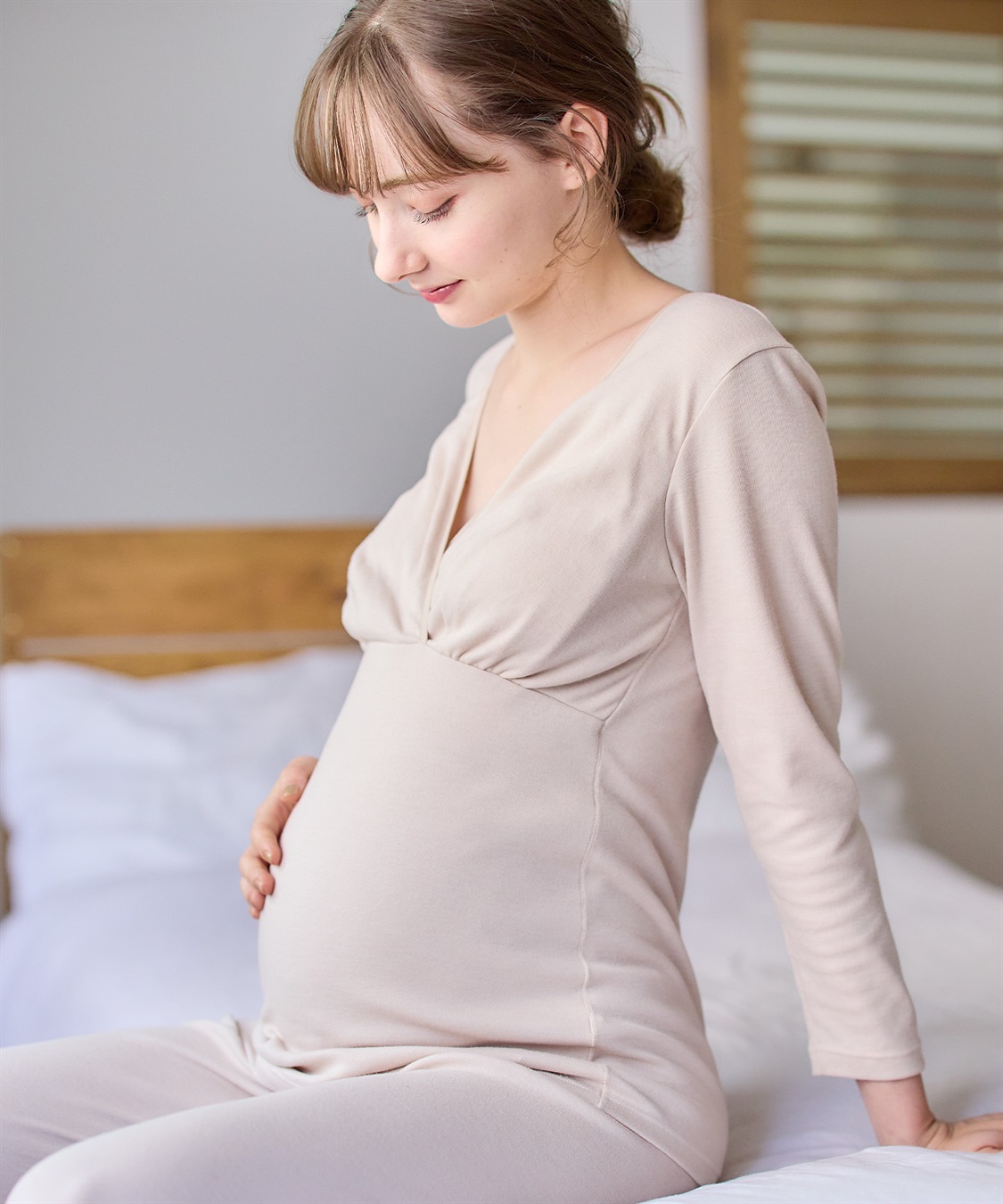 Rosemadame 裏起毛スムース カシュクール授乳インナー（マタニティ/授乳服）入院準備 出産準備 産前 産後_variation_2